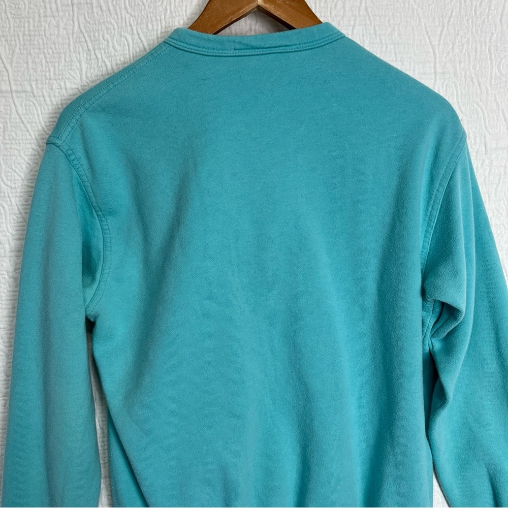 Vintage 86 Patagonia Womens 9 10 Sweatshirt Henley Snap Crew Pullover Blue Top - Picture 14 of 16